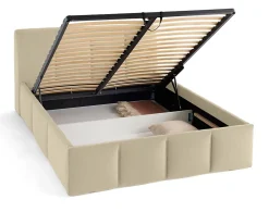 Lisa Design Elysia - lit coffre - 140x190 - en velours - sommier inclus -* Lit Coffre