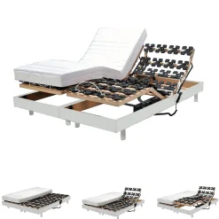 Weber Industries Ensemble 2 sommiers relaxation électrique FLEXPALACE 80x200 / Blanc* Sommier