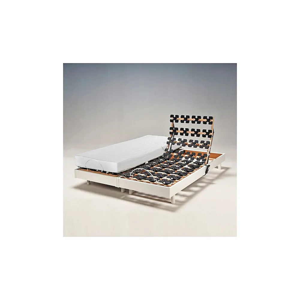 Weber Industries Ensemble 2 sommiers relaxation électrique FLEXPALACE 80x200 / Blanc* Sommier