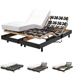 Ensemble 2 sommiers relaxation électrique FLEXPALACE 80x200 + 2 matelas mémoire de forme / Noir>Weber Industries Clearance