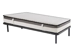Ensemble 90 x 200 cm cadre à lattes + matelas mousse mémoire de forme ép.19cm - ORTHOMEMORY de YSMÉE>Vente-unique New
