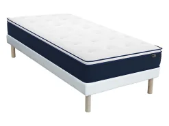 Ensemble 90 x 190 cm sommier + matelas ressorts ensachés et surmatelas intégré ép.24cm - ALTIER de YSMÉE>Vente-unique Hot