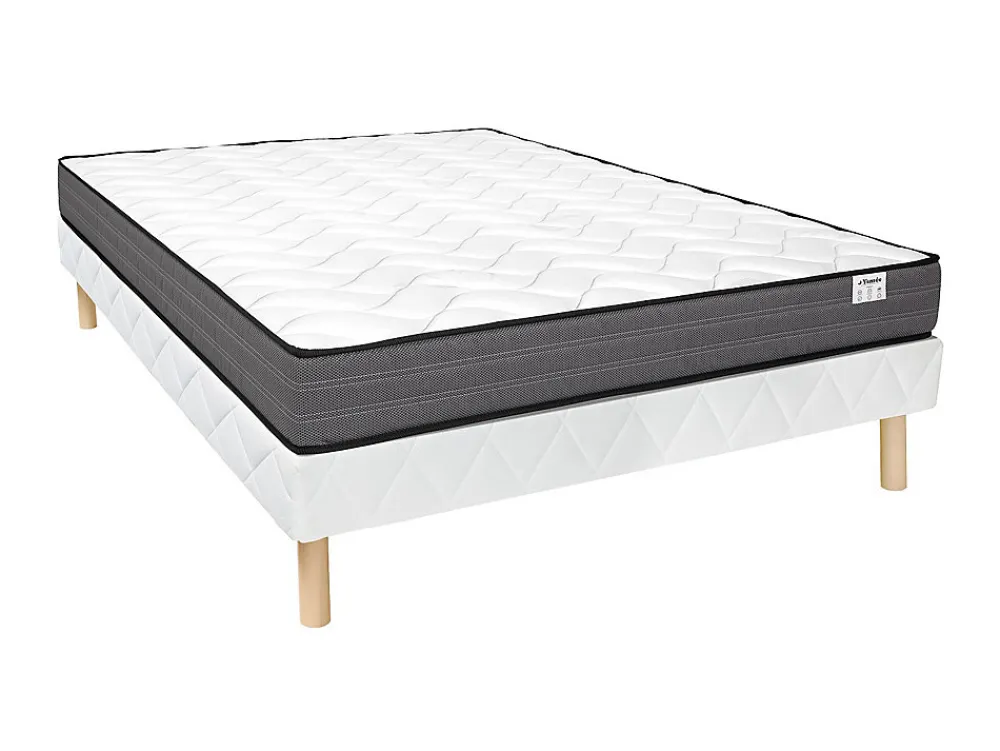 Ensemble 140 x 190 cm sommier + matelas ressorts ensachés ép.20cm - AMBRACIE de YSMÉE>Vente-unique Online