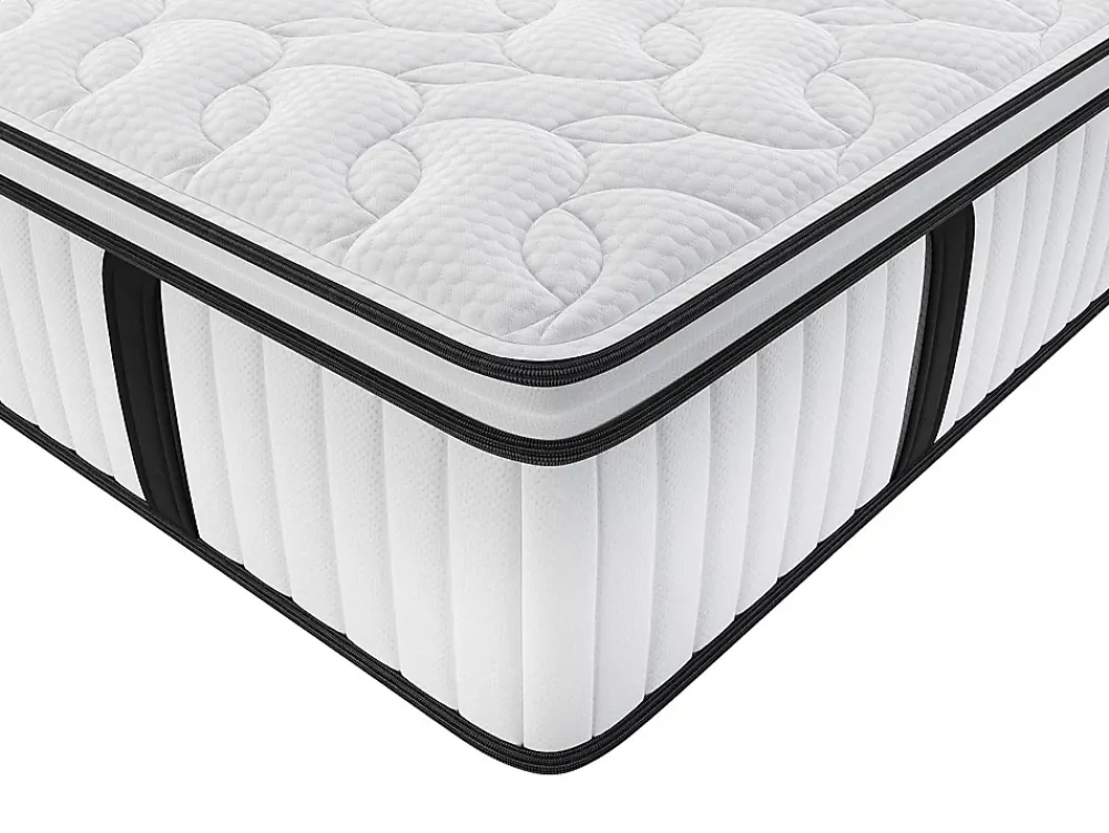 Vente-unique Ensemble 140 x 190 cm sommier + matelas anti-feu ressorts ensachés et surmatelas intégré ép.28 cm - DELICE de YSMÉE HÔTEL* Ensemble Sommier Et Matelas
