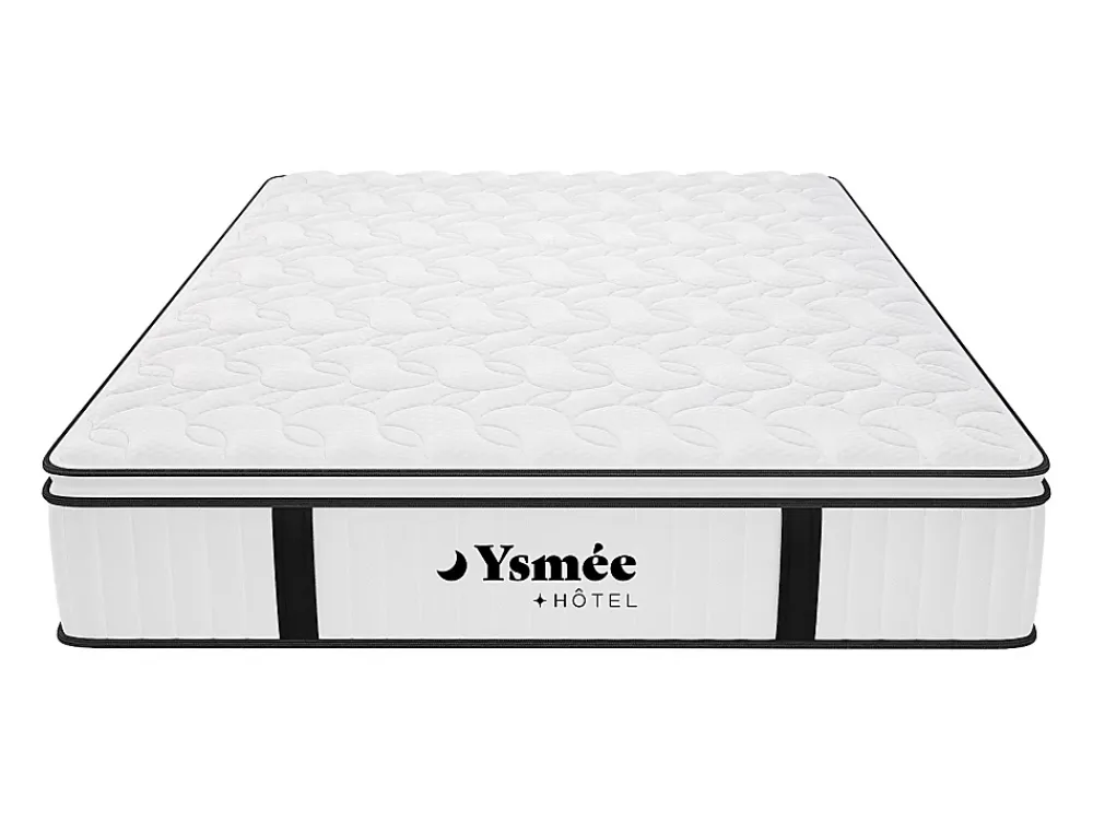 Vente-unique Ensemble 140 x 190 cm sommier + matelas anti-feu ressorts ensachés et surmatelas intégré ép.28 cm - DELICE de YSMÉE HÔTEL* Ensemble Sommier Et Matelas