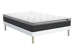 Vente-unique Ensemble 140 x 190 cm sommier + matelas hybride ressorts ensachés et surmatelas intégré ép.30cm - GAMIANI de YSMÉE* Ensemble Sommier Et Matelas