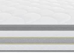 Vente-unique Ensemble 140 x 190 cm sommier coffre blanc + matelas ressorts ensachés et surmatelas intégré ép.29cm - CANTERBURY de YSMÉE* Ensemble Sommier Et Matelas