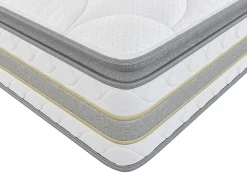Vente-unique Ensemble 140 x 190 cm sommier coffre blanc + matelas ressorts ensachés et surmatelas intégré ép.29cm - CANTERBURY de YSMÉE* Ensemble Sommier Et Matelas