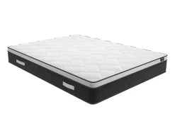 Vente-unique Ensemble 180 x 200 cm sommier coffre blanc + matelas hybride ressorts ensachés et mémoire de forme ép.25cm - ASTRIA Art Collection* Ensemble Sommier Et Matelas