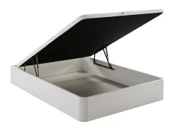 Ensemble 160 x 200 cm sommier coffre blanc + matelas ressorts ensachés 7 zones et mémoire de forme ép.24cm - MERISI de YSMÉE><noscript><img width=
