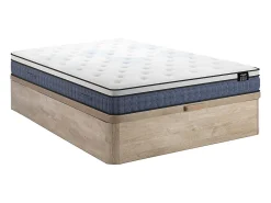 Ensemble 160 x 200 cm sommier coffre naturel clair + matelas ressorts ensachés 7 zones et accueil gel à mémoire de forme ép.23cm ->Vente-unique Sale