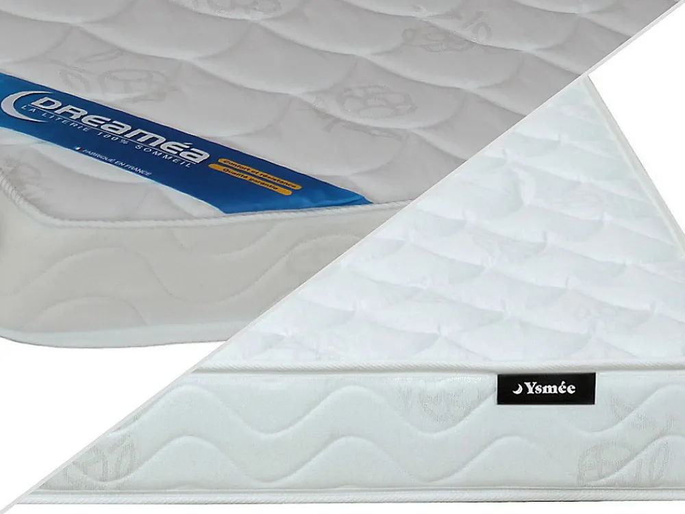Ensemble 140 x 190 cm sommier coffre blanc + matelas mousse ép.15cm - ZEUS de YSMÉE>Vente-unique Discount