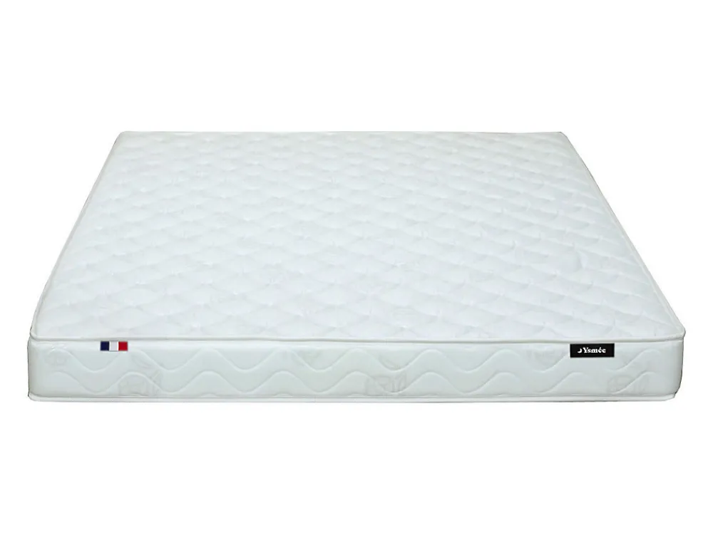 Ensemble 140 x 190 cm sommier coffre blanc + matelas mousse ép.15cm - ZEUS de YSMÉE>Vente-unique Discount