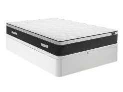 Ensemble 160 x 200 cm sommier coffre blanc + matelas hybride ressorts ensachés et mémoire de forme ép.25cm - ASTRIA Art Collection>Vente-unique Outlet