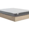 Ensemble 160 x 200 cm sommier coffre avec tiroir naturel clair + matelas mousse HD mémoire de forme et tissu 3D respirant ép.18cm>Vente-unique Best
