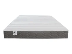 Ensemble 160 x 200 cm sommier coffre avec tiroir naturel clair + matelas mousse HD mémoire de forme et tissu 3D respirant ép.18cm><noscript><img width=