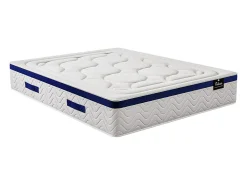 Ensemble 180 x 200 cm sommier coffre naturel clair + matelas hybride ressorts ensachés ép.30cm - MARQUIS de PALACIO>Vente-unique New