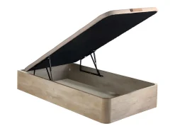 Ensemble 90 x 190 cm sommier coffre naturel clair + matelas mousse et coutil bambou ép.15cm - KANANI de NATUREA><noscript><img width=
