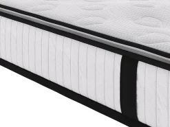 Vente-unique Ensemble 140 x 190 cm sommier coffre naturel clair + matelas ressorts ensachés surmatelas intégré ép.28cm - AMERICAN DREAM de* Ensemble Sommier Et Matelas
