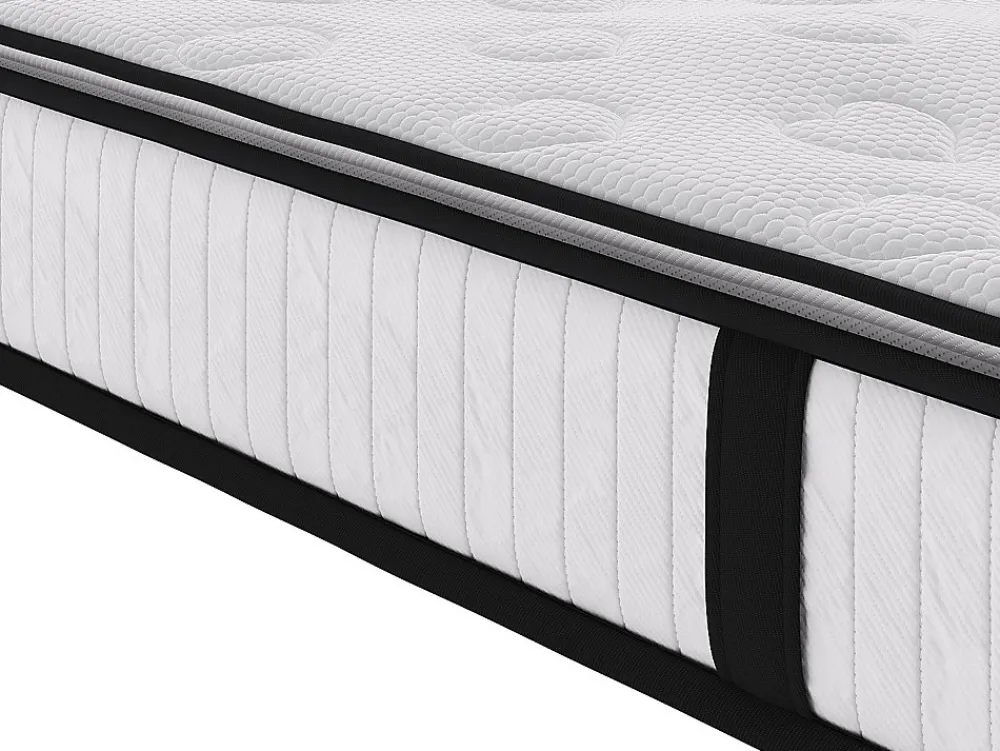 Vente-unique Ensemble 140 x 190 cm sommier coffre naturel clair + matelas ressorts ensachés surmatelas intégré ép.28cm - AMERICAN DREAM de* Ensemble Sommier Et Matelas