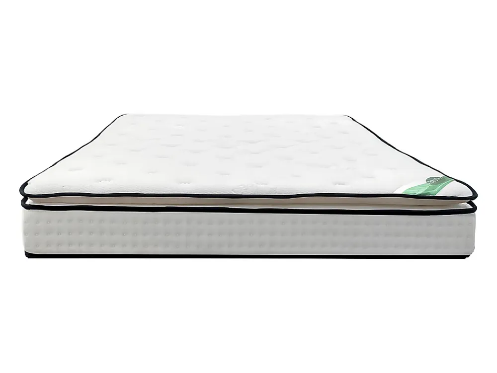 Vente-unique Ensemble 160 x 200 cm sommier tapissier + matelas ressorts ensachés 7 zones surmatelas intégré et coutil bambou ép.26cm - MIREZA* Ensemble Sommier Et Matelas