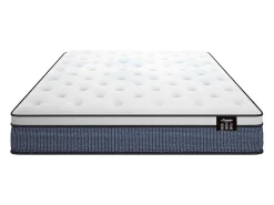 Vente-unique Ensemble 140 x 190 cm sommier tapissier + matelas ressorts ensachés 7 zones et accueil gel à mémoire de forme ép.23cm - VARNO de* Ensemble Sommier Et Matelas