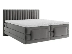 Ensemble complet boxspring tête de lit coutures verticales + sommiers relaxation électrique + matelas + surmatelas - 2 x 80 x 200>Vente-unique Clearance