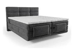 Ensemble complet boxspring tête de lit capitonnée + sommiers relaxation électrique + matelas + surmatelas - 2 x 80 x 200 cm ->Vente-unique Sale