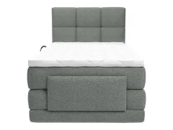 Vente-unique Ensemble complet boxspring tête de lit capitonnée + sommiers relaxation électrique + matelas + surmatelas - 100 x 200 cm - Tissu -* Lit Simple