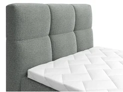 Vente-unique Ensemble complet boxspring tête de lit capitonnée + sommiers relaxation électrique + matelas + surmatelas - 100 x 200 cm - Tissu -* Lit Simple