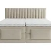 Vente-unique Ensemble complet boxspring tête de lit coutures verticales + sommiers relaxation électrique + matelas + surmatelas - 2 x 90 x 200* Lit Double