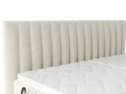 Vente-unique Ensemble complet boxspring tête de lit coutures verticales + sommiers relaxation électrique + matelas + surmatelas - 2 x 90 x 200* Lit Double