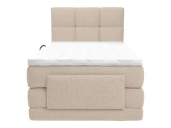 Ensemble complet boxspring tête de lit capitonnée + sommiers relaxation électrique + matelas + surmatelas - 100 x 200 cm - Tissu -><noscript><img width=