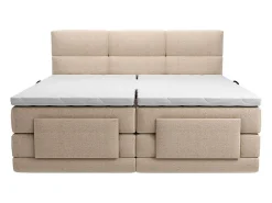 Ensemble complet boxspring tête de lit capitonnée + sommiers relaxation électrique + matelas + surmatelas - 2 x 80 x 200 cm -><noscript><img width=