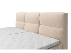 Ensemble complet boxspring tête de lit capitonnée + sommiers relaxation électrique + matelas + surmatelas - 2 x 80 x 200 cm -><noscript><img width=