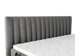 Ensemble complet boxspring tête de lit coutures verticales + sommiers relaxation électrique + matelas + surmatelas - 2 x 90 x 200><noscript><img width=