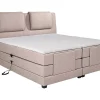 Vente-unique Ensemble complet boxspring tête de lit + sommiers relaxation électrique + matelas + surmatelas - 2 x 90 x 200 cm - Tissu - Beige* Lit Double