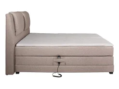 Vente-unique Ensemble complet boxspring tête de lit + sommiers relaxation électrique + matelas + surmatelas - 2 x 90 x 200 cm - Tissu - Beige* Lit Double