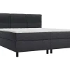 Ensemble complet boxspring tête de lit capitonnée + sommiers + matelas + surmatelas - 2 x 90 x 200 cm - Tissu - Anthracite - LODI>Vente-unique Clearance