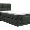 Vente-unique Ensemble complet boxspring tête de lit capitonnée + sommiers relaxation électrique + matelas + surmatelas - 100 x 200 cm - Tissu -* Lit Simple