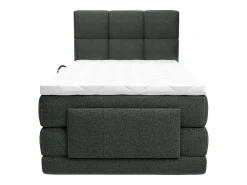 Vente-unique Ensemble complet boxspring tête de lit capitonnée + sommiers relaxation électrique + matelas + surmatelas - 100 x 200 cm - Tissu -* Lit Simple