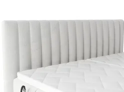 Vente-unique Ensemble complet boxspring tête de lit coutures verticales + sommiers relaxation électrique + matelas + surmatelas - 2 x 90 x 200* Lit Double