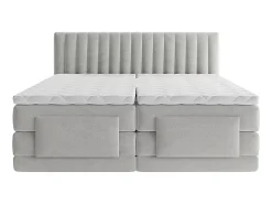 Vente-unique Ensemble complet boxspring tête de lit coutures verticales + sommiers relaxation électrique + matelas + surmatelas - 2 x 90 x 200* Lit Double