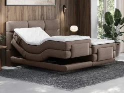 Ensemble complet boxspring tête de lit capitonnée + sommiers relaxation électrique + matelas + surmatelas - 2 x 80 x 200 cm ->Vente-unique Hot