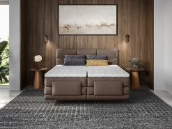 Ensemble complet boxspring tête de lit capitonnée + sommiers relaxation électrique + matelas + surmatelas - 2 x 80 x 200 cm -><noscript><img width=