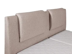Vente-unique Ensemble complet boxspring tête de lit + sommiers relaxation électrique + matelas + surmatelas - 2 x 80 x 200 cm - Tissu - Beige* Lit Double