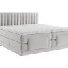 Ensemble complet boxspring tête de lit coutures verticales + sommiers relaxation électrique + matelas + surmatelas - 2 x 80 x 200>Vente-unique Online