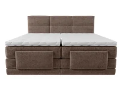 Vente-unique Ensemble complet boxspring tête de lit capitonnée + sommiers relaxation électrique + matelas + surmatelas - 2 x 90 x 200 cm -* Lit Double