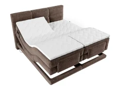 Vente-unique Ensemble complet boxspring tête de lit capitonnée + sommiers relaxation électrique + matelas + surmatelas - 2 x 90 x 200 cm -* Lit Double