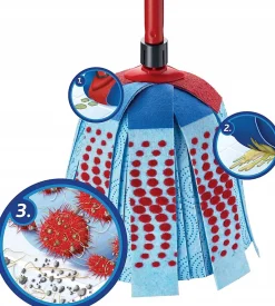 Juanio Ensemble complet de seau avec balai à franges, poignée et essoreuse torsion, capacité 10 L* Serpillère